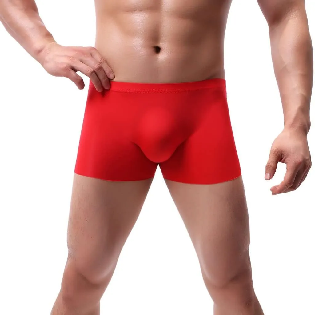 Men's Boxer Briefs Breathable High Waisted Cotton Sexy Trunks Pouch Soft Comfortable Stretch Underwear with Elastic Waistband