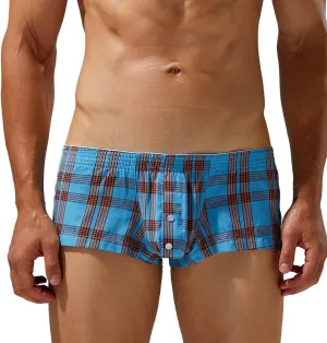 Men's Boxer Briefs Cotton High Waisted Sexy Breathable Underwear Stretch Pouch Soft Comfort Underwear with Elastic Waistband