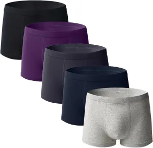 Mens Boxer Briefs,Soft and Breathable Cotton Underpants Pack of 6 or 5 Underwear for Men