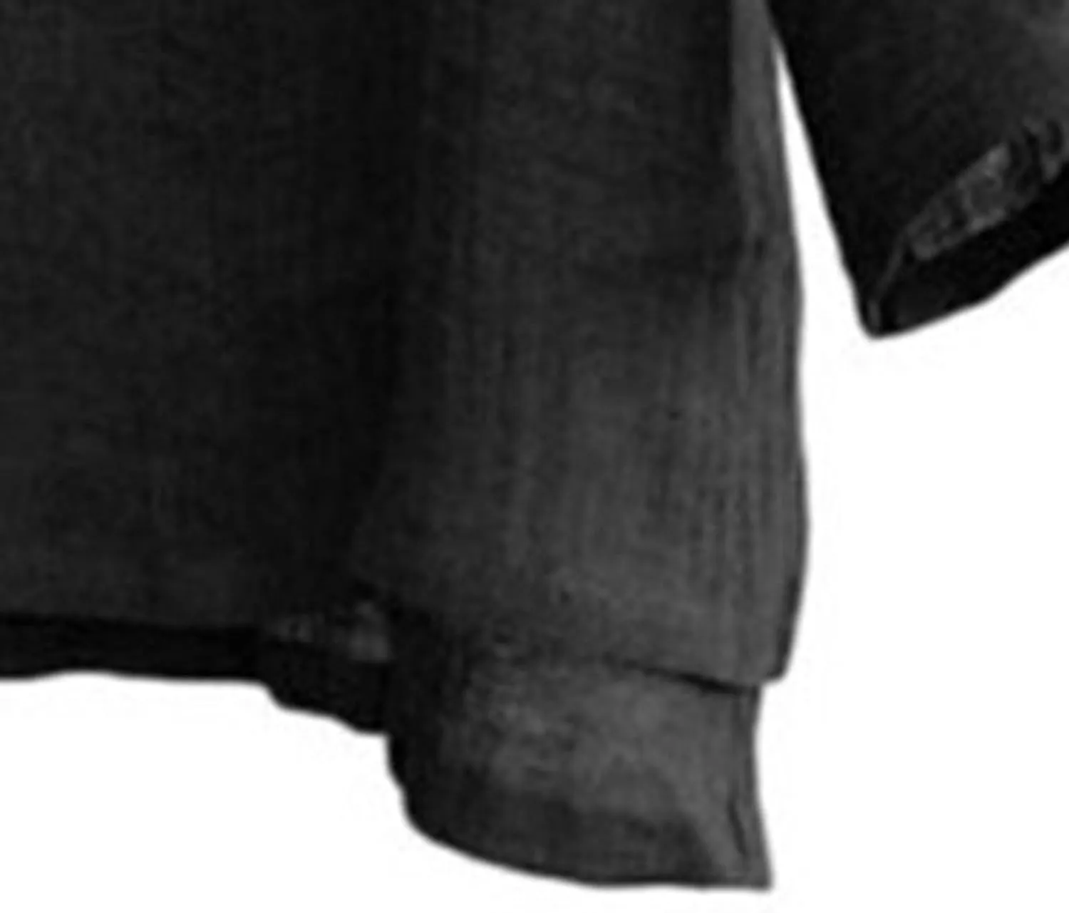 Men's Casual Linen Cotton Tops Baggy Solid Color Long Sleeve Tee Summer Loose V-Neck Shirt
