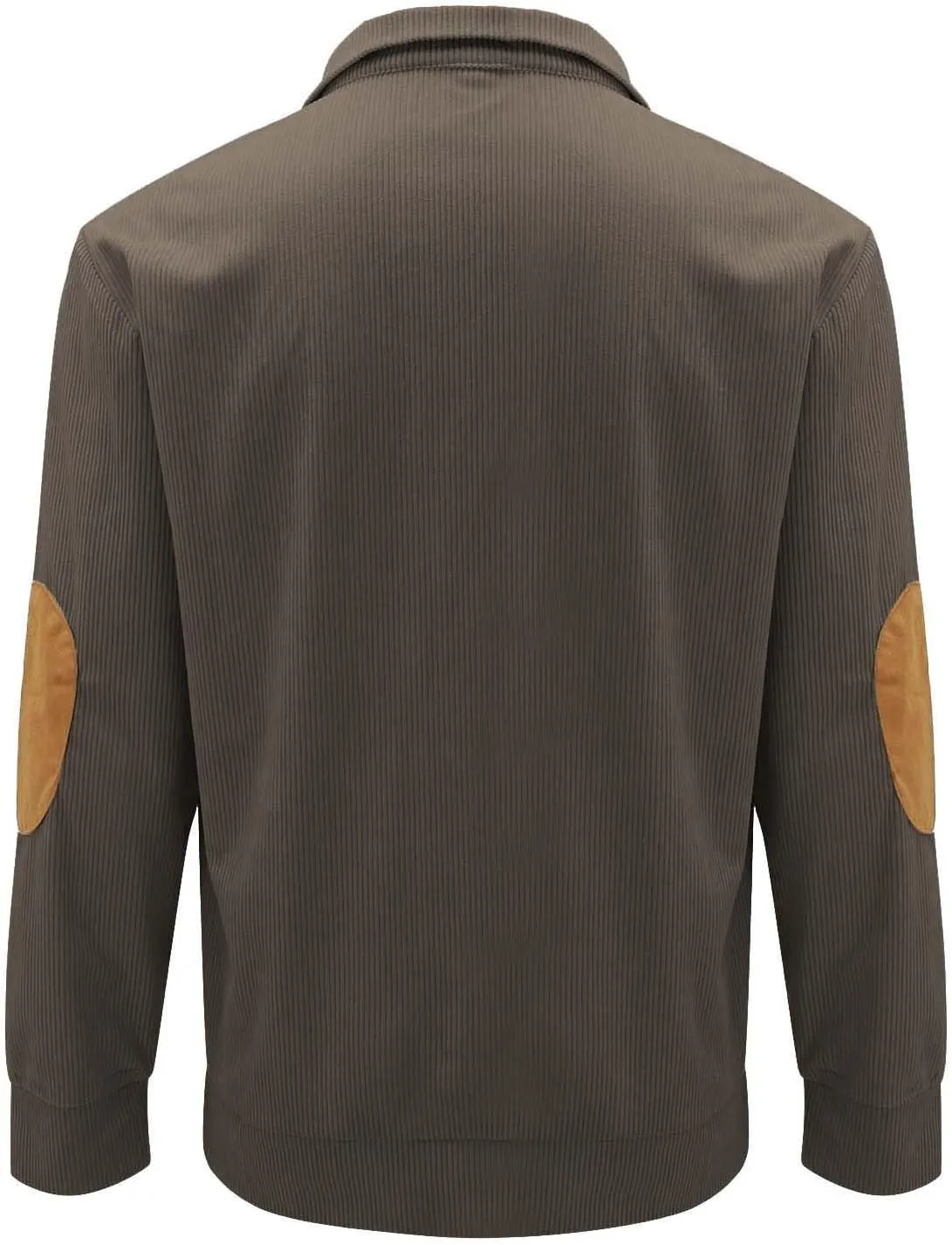 Men's Corduroy Long-Sleeved Sweatshirt Sweater Sweater with Elbow Patches Hunting Sweatshirt Mens Quilted Mens