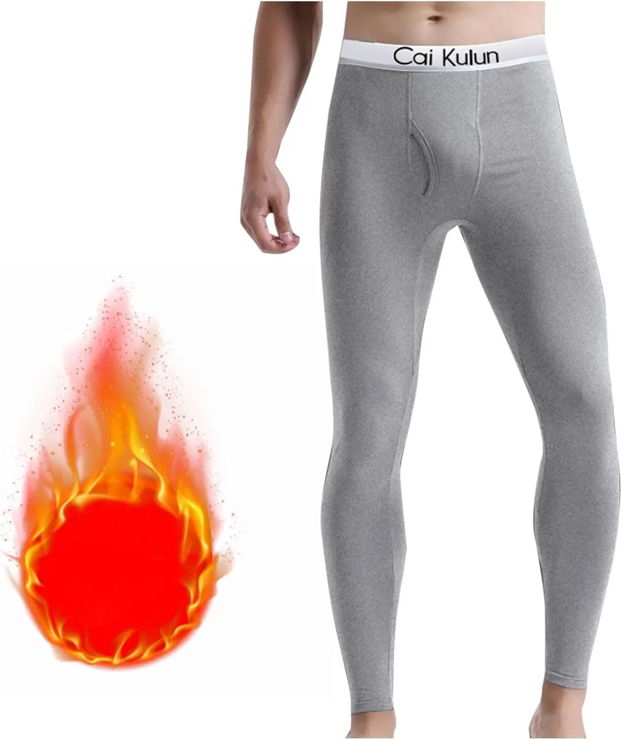 Mens Fleece Compression Pants With Ball Pouch Running Tights Workout Leggings Athletic Base Layer Pants for Yoga Gym