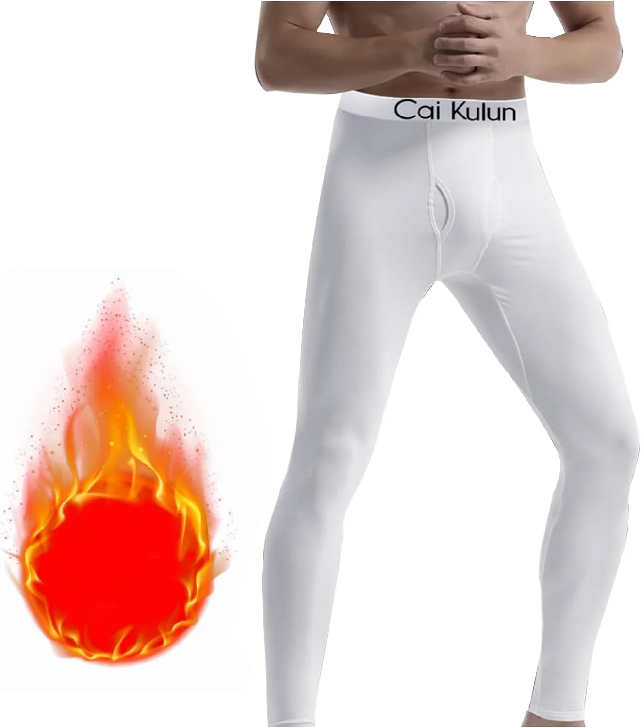 Mens Fleece Compression Pants With Ball Pouch Running Tights Workout Leggings Athletic Base Layer Pants for Yoga Gym