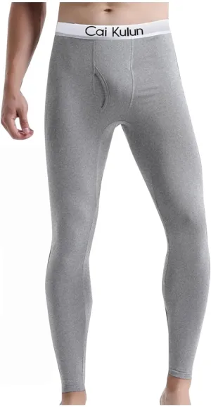 Mens Fleece Compression Pants With Ball Pouch Running Tights Workout Leggings Athletic Base Layer Pants for Yoga Gym