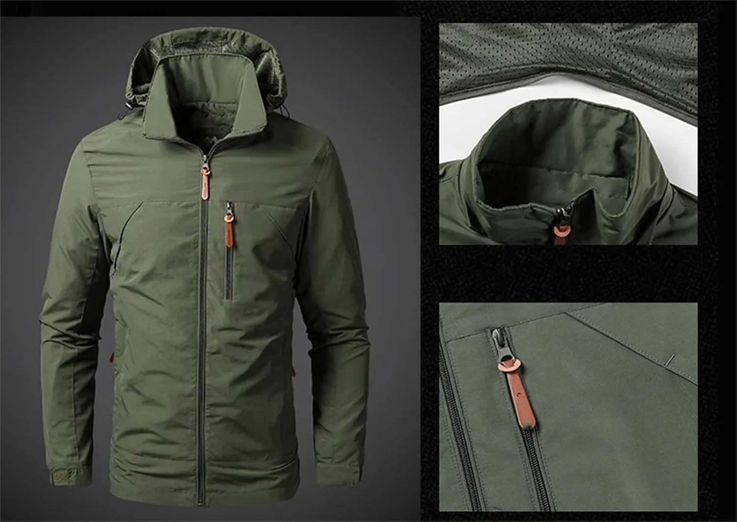 Men's Lightweight Jackets Waterproof Rain Jacket Hooded Outdoor Raincoat Windbreake Coat Hiking Travel jacket Coats