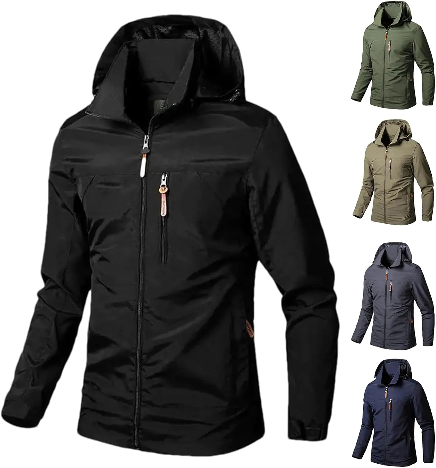 Men's Lightweight Jackets Waterproof Rain Jacket Hooded Outdoor Raincoat Windbreake Coat Hiking Travel jacket Coats