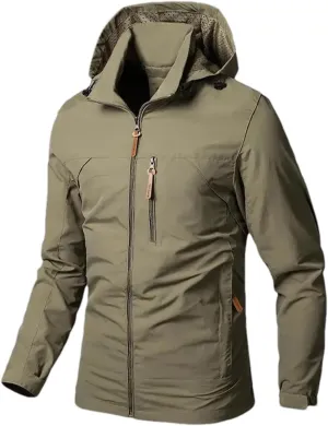 Men's Lightweight Jackets Waterproof Rain Jacket Hooded Outdoor Raincoat Windbreake Coat Hiking Travel jacket Coats