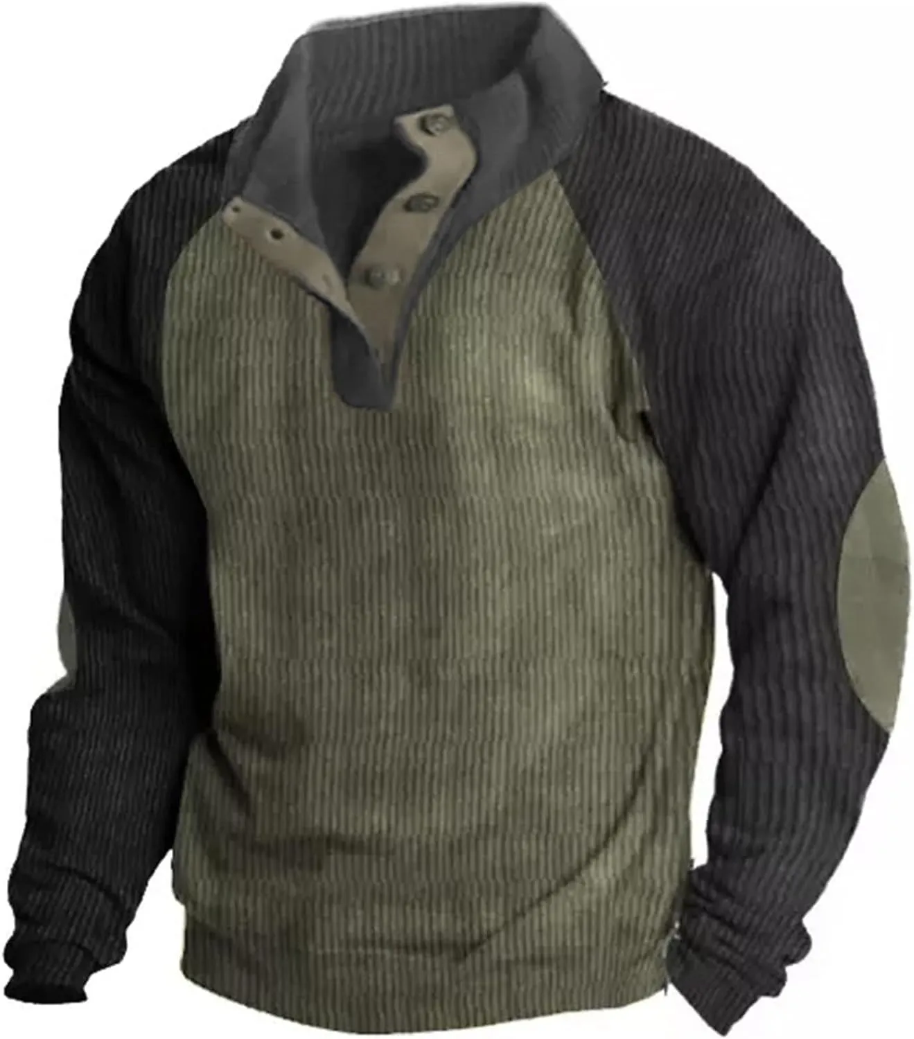 Mens Sweater Mock Neck Button Up Size Sweater 1/4 Button Stand Collar Mens Neck Long Sleeve Work Sweaters For Mens