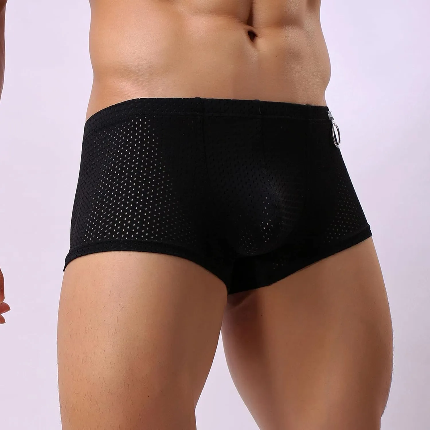 Men's Underwear Boxer Brief Sexy High Waisted Cotton Breathable Underwear Cool Pouch Comfortable Soft Stretch Trunks