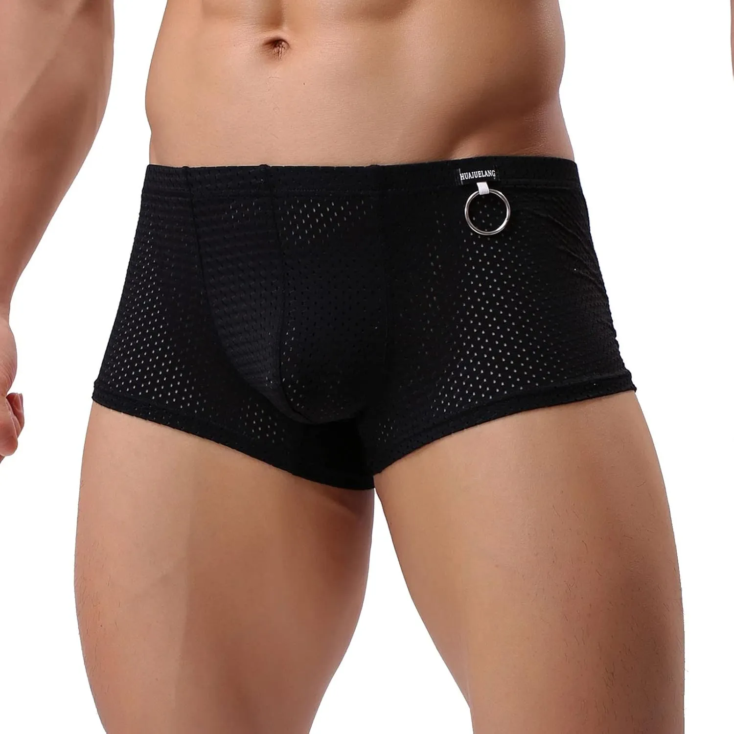 Men's Underwear Boxer Brief Sexy High Waisted Cotton Breathable Underwear Cool Pouch Comfortable Soft Stretch Trunks