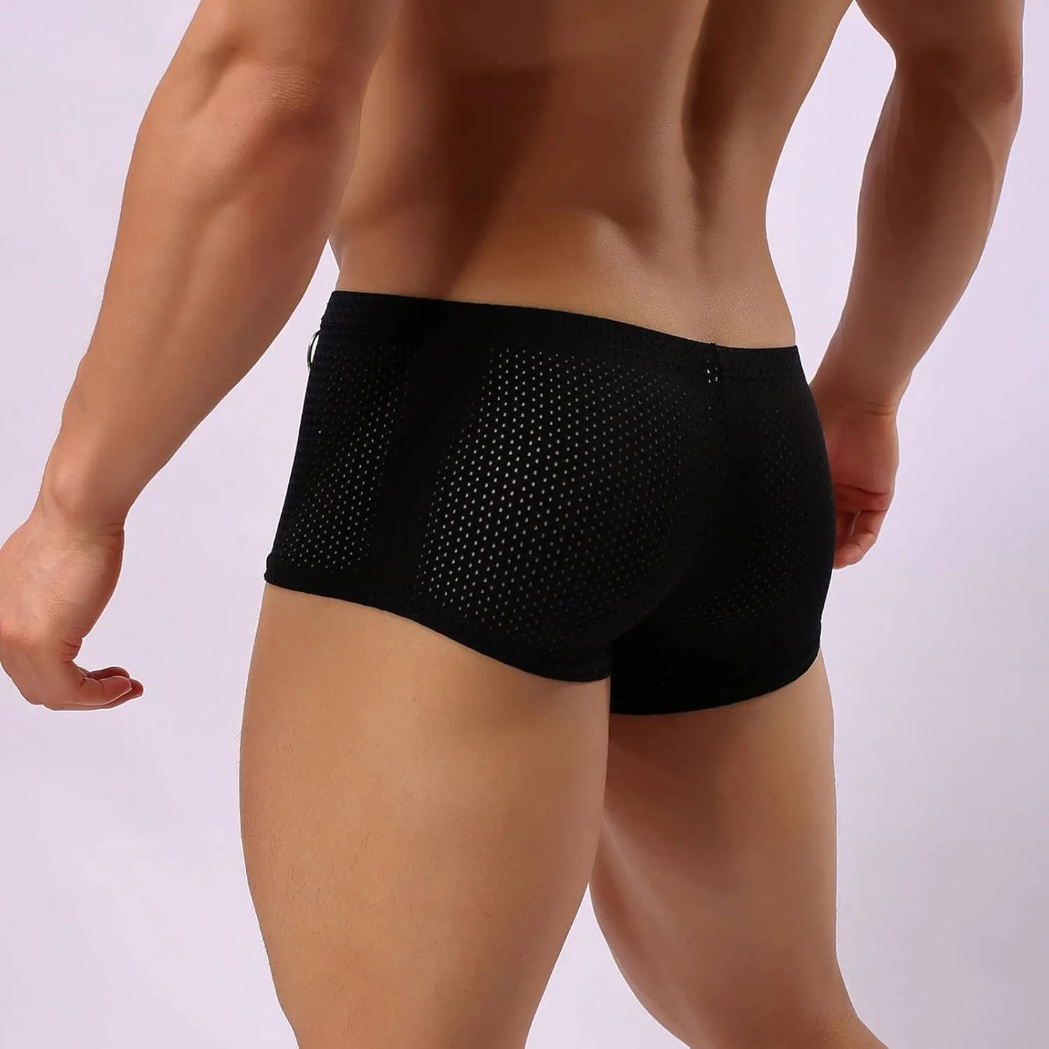 Men's Underwear Boxer Brief Sexy High Waisted Cotton Breathable Underwear Cool Pouch Comfortable Soft Stretch Trunks