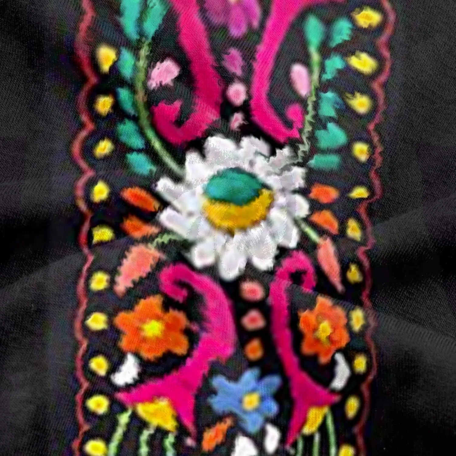 Mexican Shirt for Women 2024 Fashion Mexican Embroidered Blouse Ethnic Style Tees Boho Floral Print Short Sleeve Tops