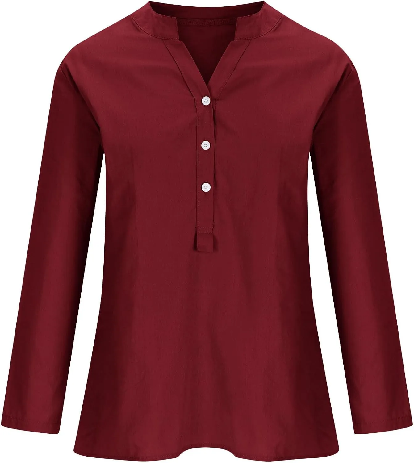 Plus Size Womens Cotton Linen Button Down Shirt 2025 Spring Summer Long Sleeve Tunic Solid Blouses Loose Work Tops
