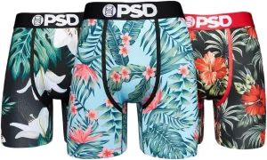 PSD Underwear Mens Boxer Briefs - The Tropics 3 Pack, 7 Inch Inseam, Moisture-Wicking, 4-Way Stretch, Boxer Briefs for Men Pack
