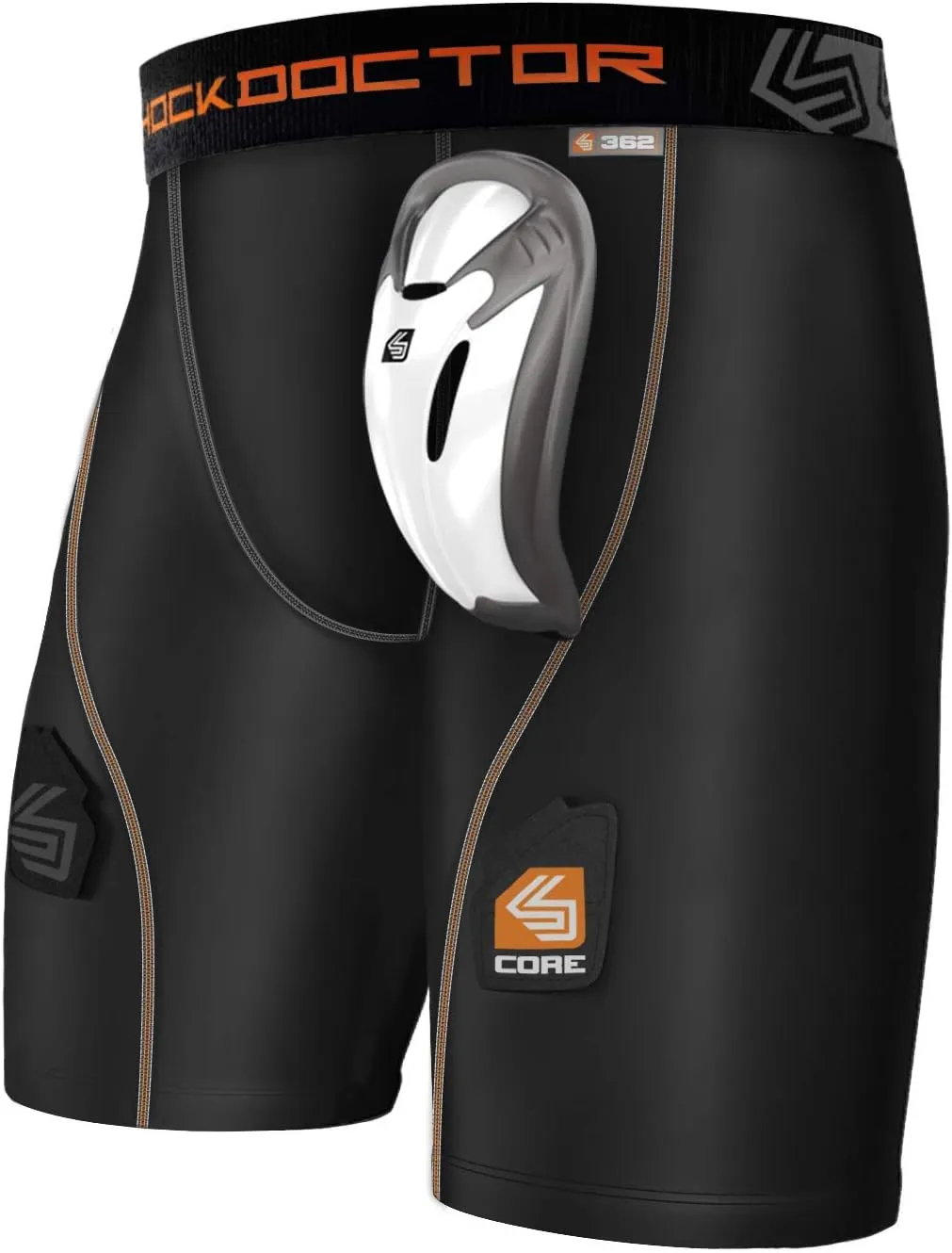 Shock Doctor Men's Core Support Hockey Shorts with Protective Bioflex Cup (Adult)