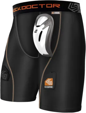 Shock Doctor Men's Core Support Hockey Shorts with Protective Bioflex Cup (Adult)