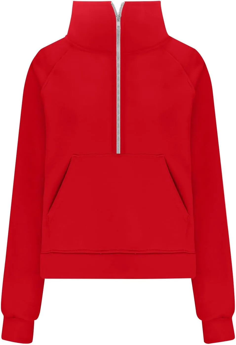 SMIDOW Women Basic Lightweight Quarter Zip-Up Hoodies Half Zip Cropped Fleece Pullover Sweatshirt Winter Clothes 2023 Outfits