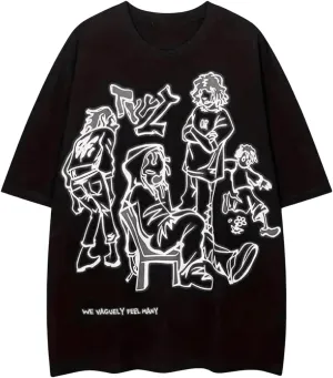 SOLY HUX Women's Graphic T-Shirt Y2k Printed Tees Summer Half Sleeve Preppy Baggy Tops Streetwear Shirts