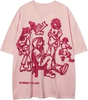 SOLY HUX Women's Graphic T-Shirt Y2k Printed Tees Summer Half Sleeve Preppy Baggy Tops Streetwear Shirts