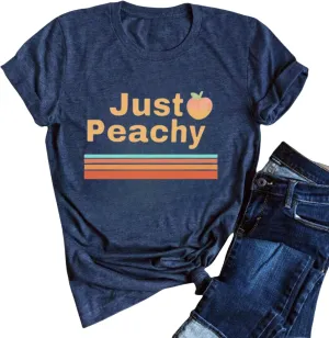 Strawberry Shirt Peach T-Shirt Vintage Boho Kawaii Fruit Graphic Tees Shirt Gift for Women Garden Clothing