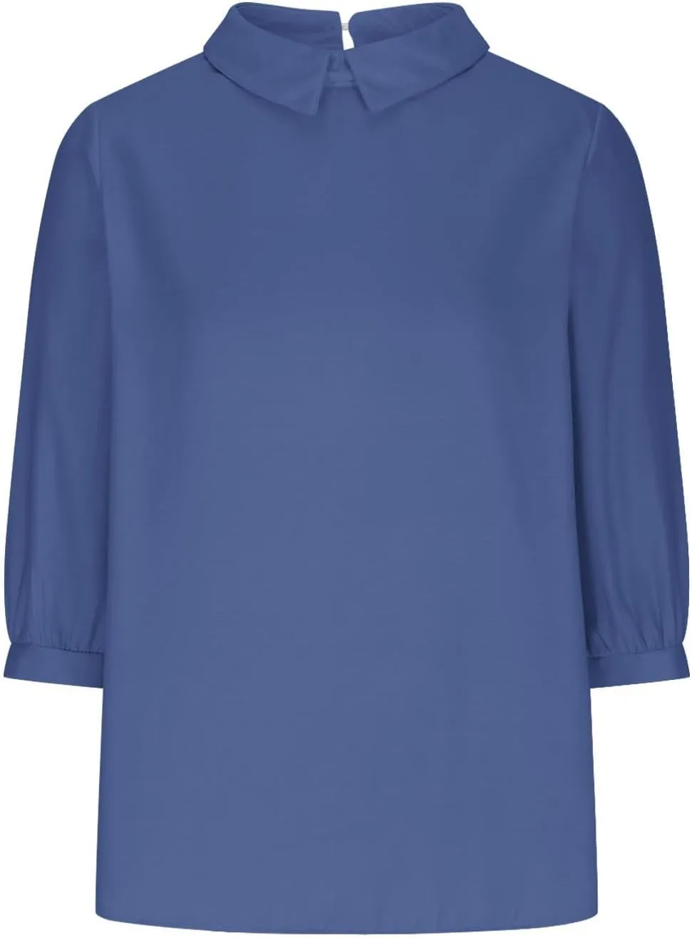 Summer Cotton Linen Gauze Shirts Comfy Shift Breathable Lounge Top Loose Fit 3/4 Sleeve Lapel T Shirt Plain Blouse