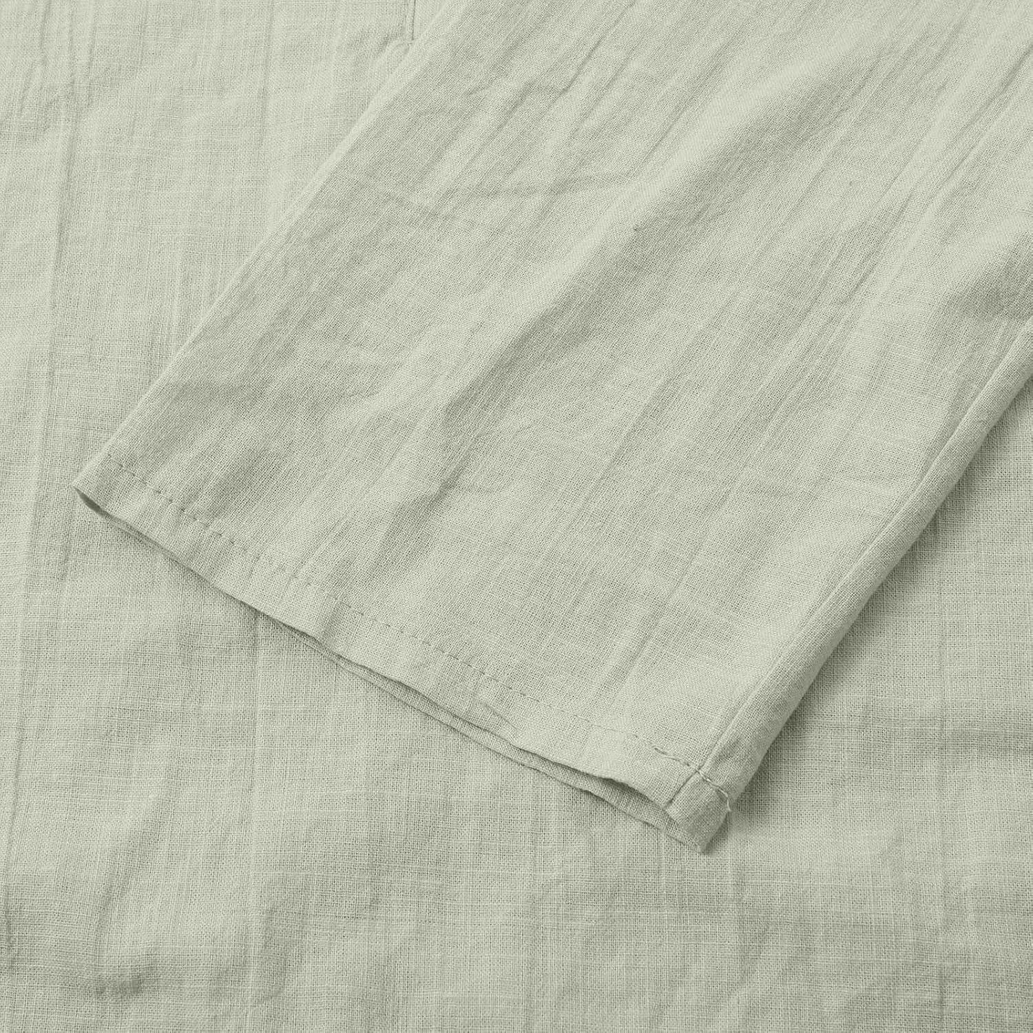 Summer Cotton Linen Shirts for Women 2025 Fashion Solid Color V Neck 3/4 Sleeve Tops Plus Size Casual Loose Blouses
