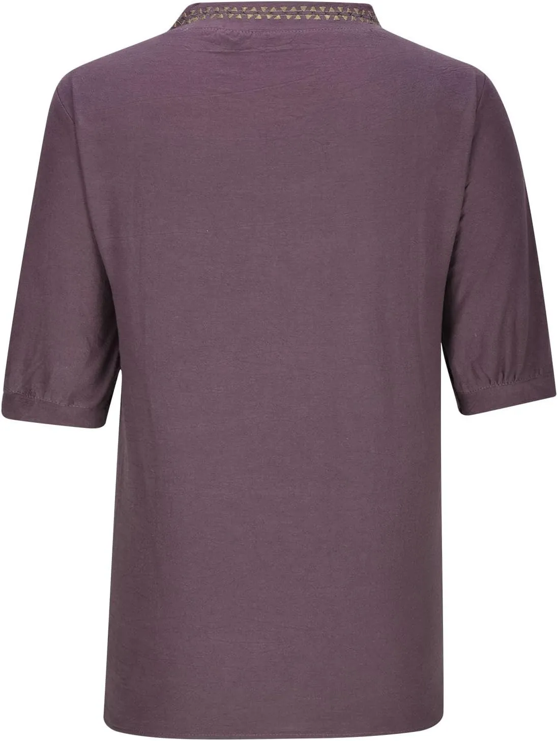 Summer Tops for Women Casual Cotton Linen Half Sleeve Tee Shirts Lightweight Mexican Embroidery Peasant Blouses