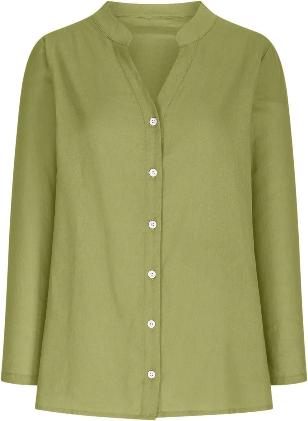 Summer Tops for Women Casual Fashion Button Down Long Sleeve Plus Size Linen Shirts Gauze Tunic Blouse Trendy Clothes