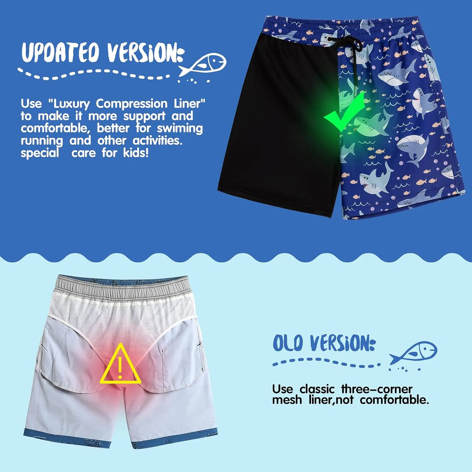 techcity Boys Swim Trunks Boxer Brief Liner Swimwear Bathing Suit Quick Dry Compression Swim Shorts 3-18 Years