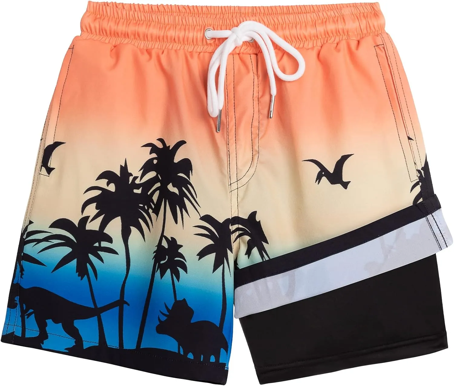 techcity Boys Swim Trunks Boxer Brief Liner Swimwear Bathing Suit Quick Dry Compression Swim Shorts 3-18 Years