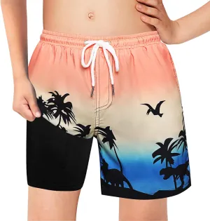 techcity Boys Swim Trunks Boxer Brief Liner Swimwear Bathing Suit Quick Dry Compression Swim Shorts 3-18 Years
