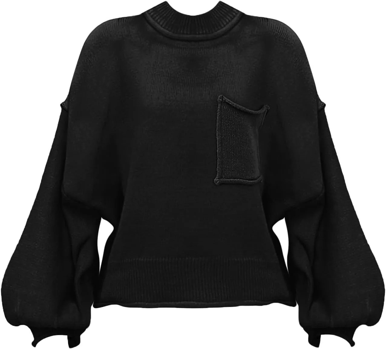 Trendy Sweater for Women Oversized Knit Long Sleeve Drop Shoulder Loose Pullovers Fashioin Daily Party Cropped Tops
