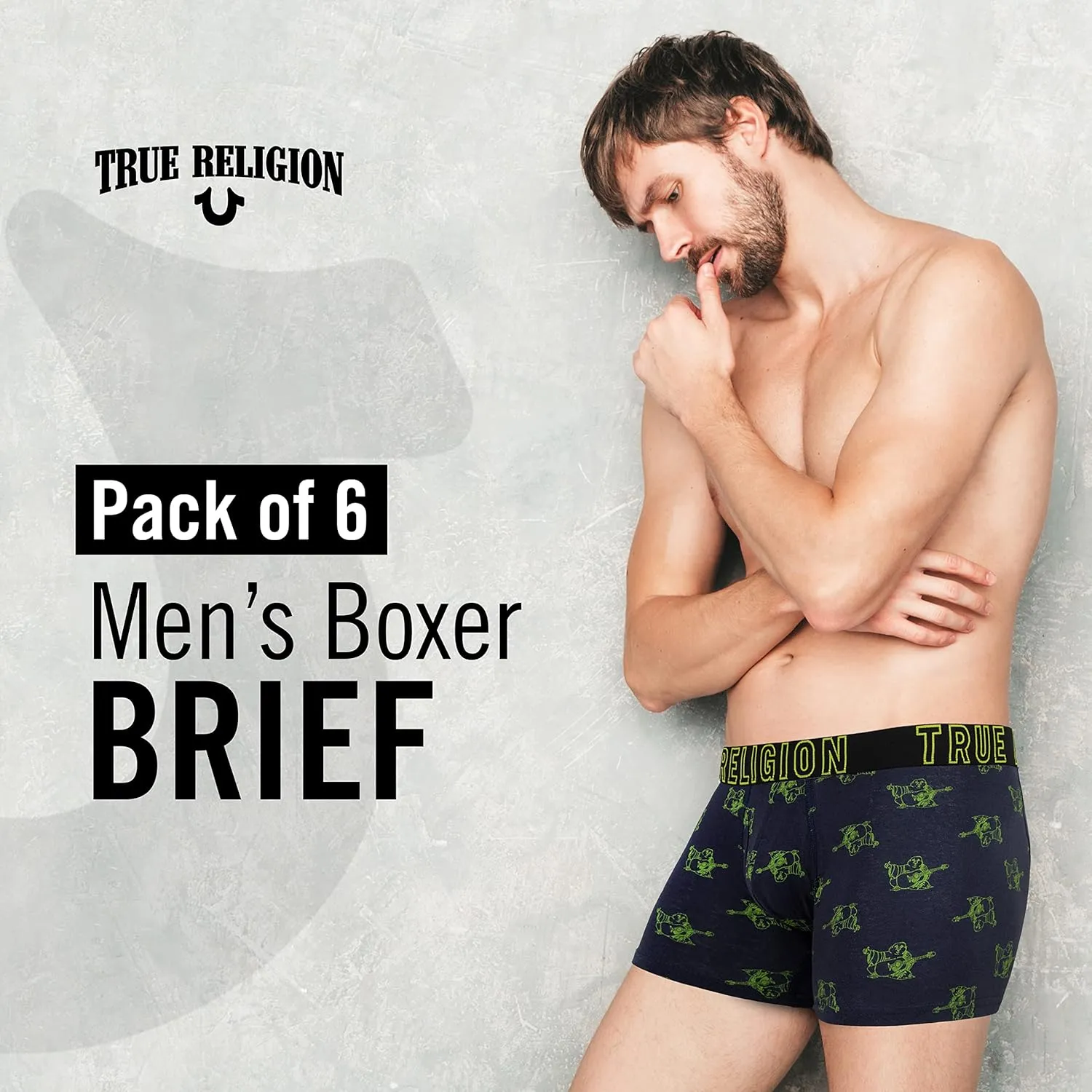 True Religion Mens Boxer Briefs Cotton Stretch Underwear for Men Pack of 6