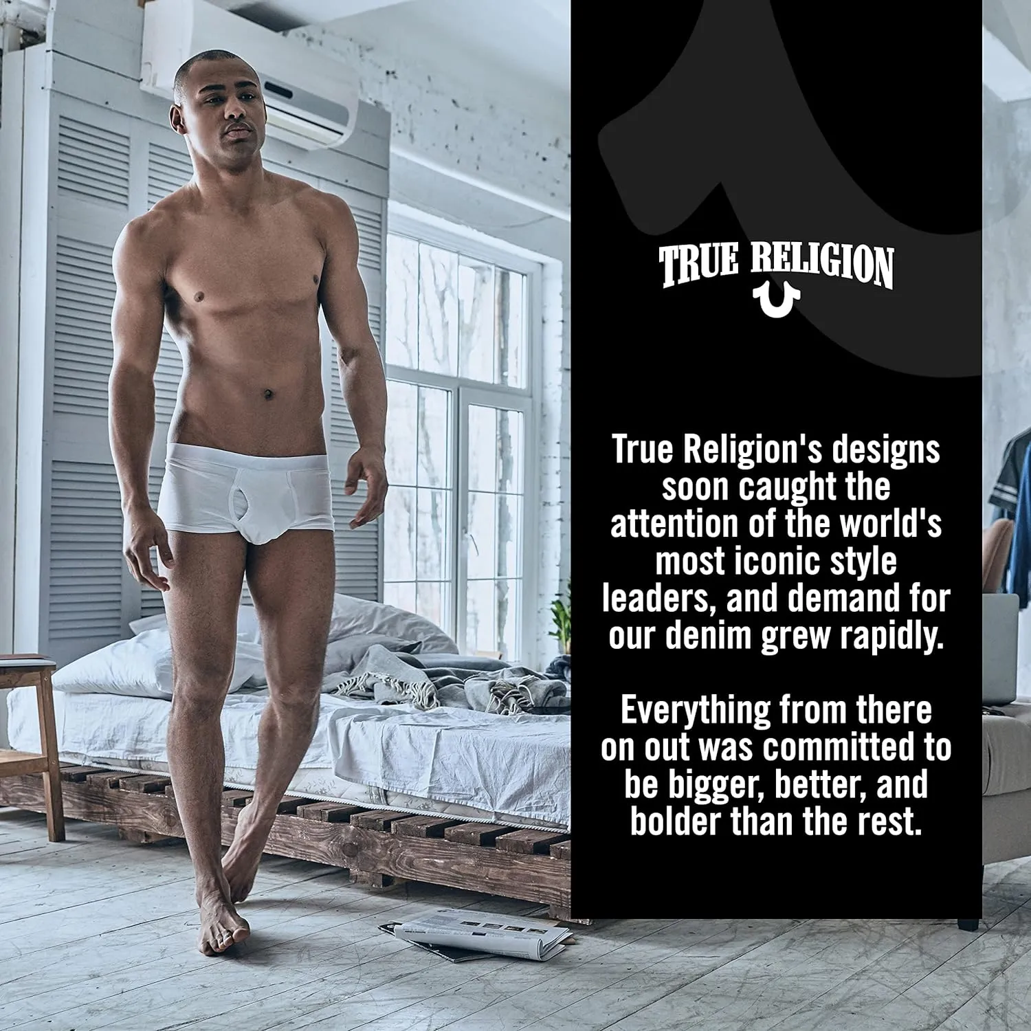 True Religion Mens Boxer Briefs Cotton Stretch Underwear for Men Pack of 6