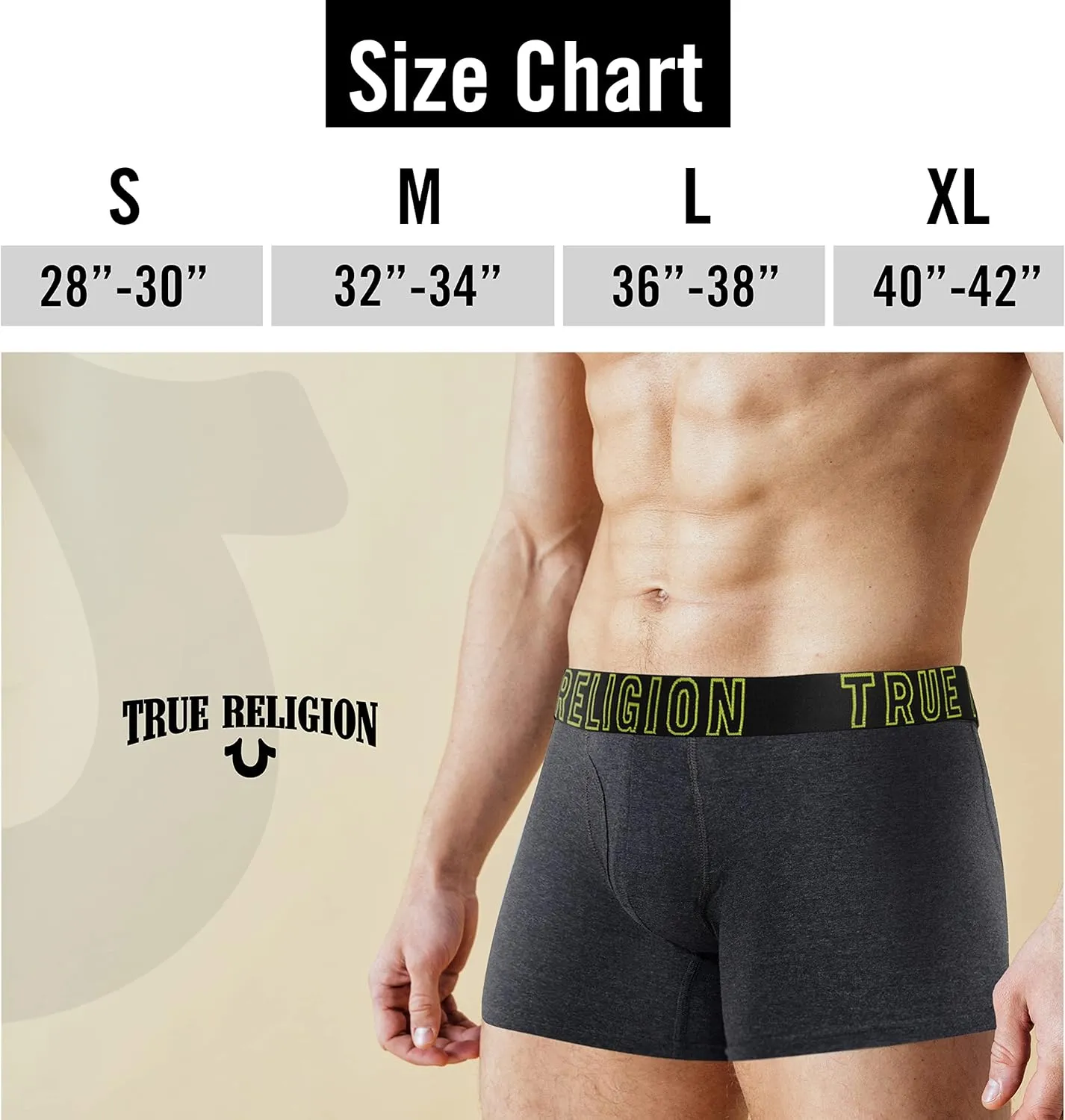 True Religion Mens Boxer Briefs Cotton Stretch Underwear for Men Pack of 6