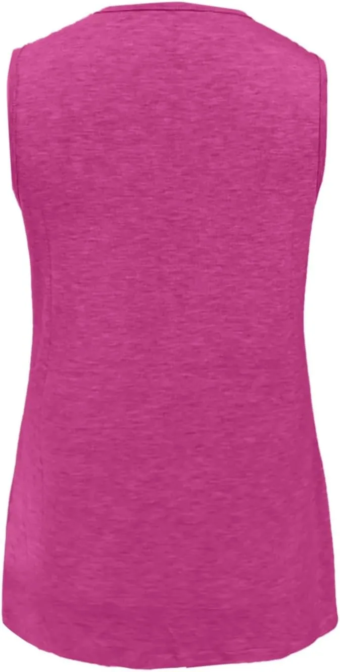 V Neck Tank Top Womens Casual Sleeveless Loose Fit Solid Color Beach Vacation Fashion Summer Tshirts