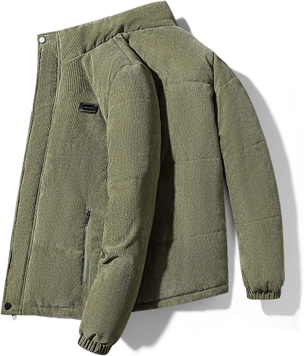Warm Water Resistant Puffy Hooded Casual Loose Stand Up Collar Jacket with Removable Hood Packable Puffer Jacket