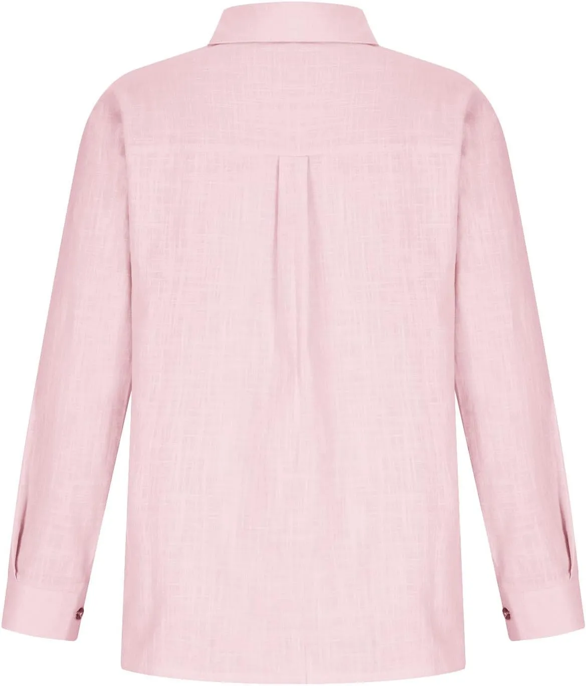 Women Cotton Linen Button Down T-Shirts Long Sleeve Gauze Cotton Dress Top Casual Loose Collared Vacation Blouses