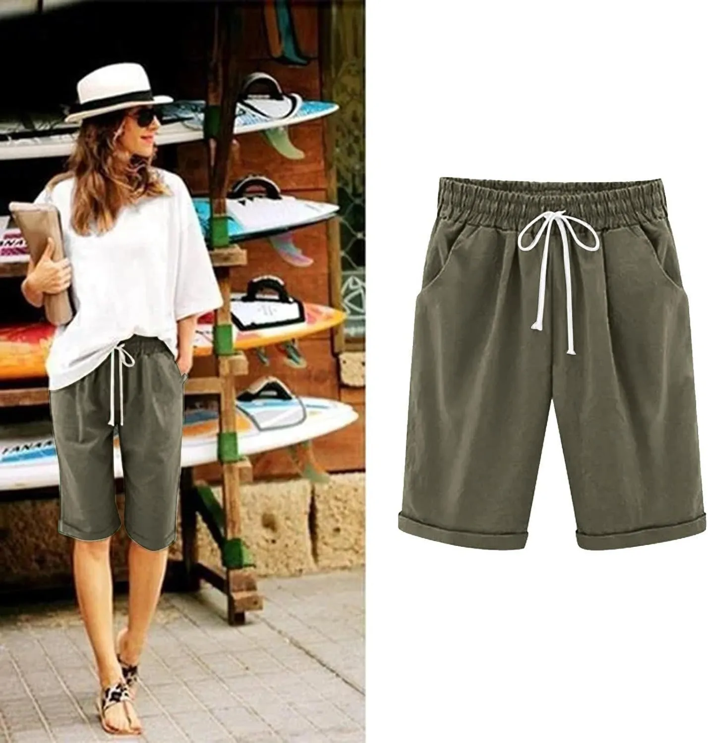 Women Wide Leg Linen Pants 2025 Summer High Waisted Palazzo Pants Office Loose Flowy Trouser with Pockets