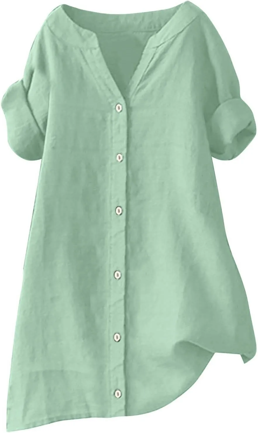 Womens Boho Linen Short Sleeve T Shirts Summer 2024 Fashion Casual Oversized Tunics Round Neck Loose Tshirts