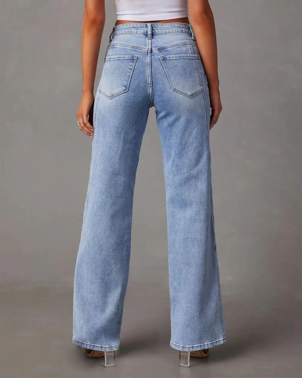 Women's Boyfriend Jeans Stretchy Ripped Distressed Denim Pants S-XXL