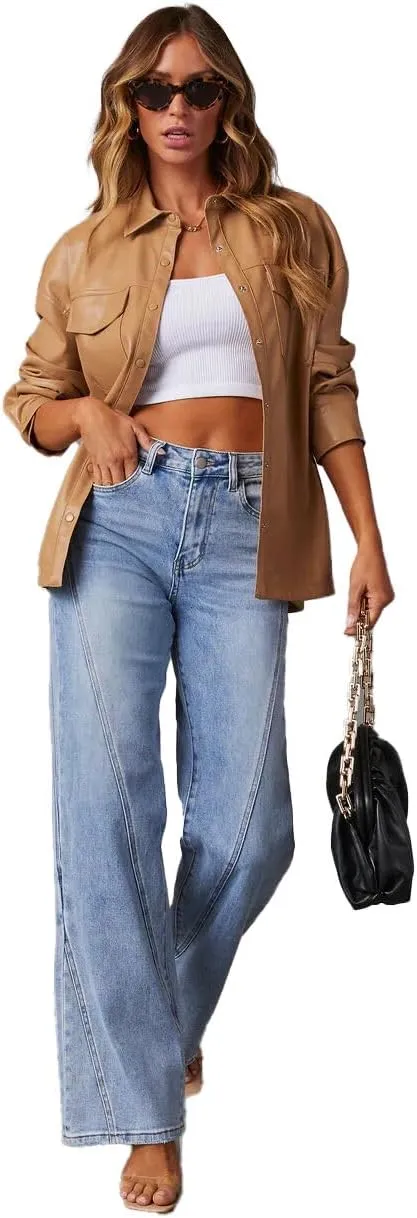 Women's Boyfriend Jeans Stretchy Ripped Distressed Denim Pants S-XXL
