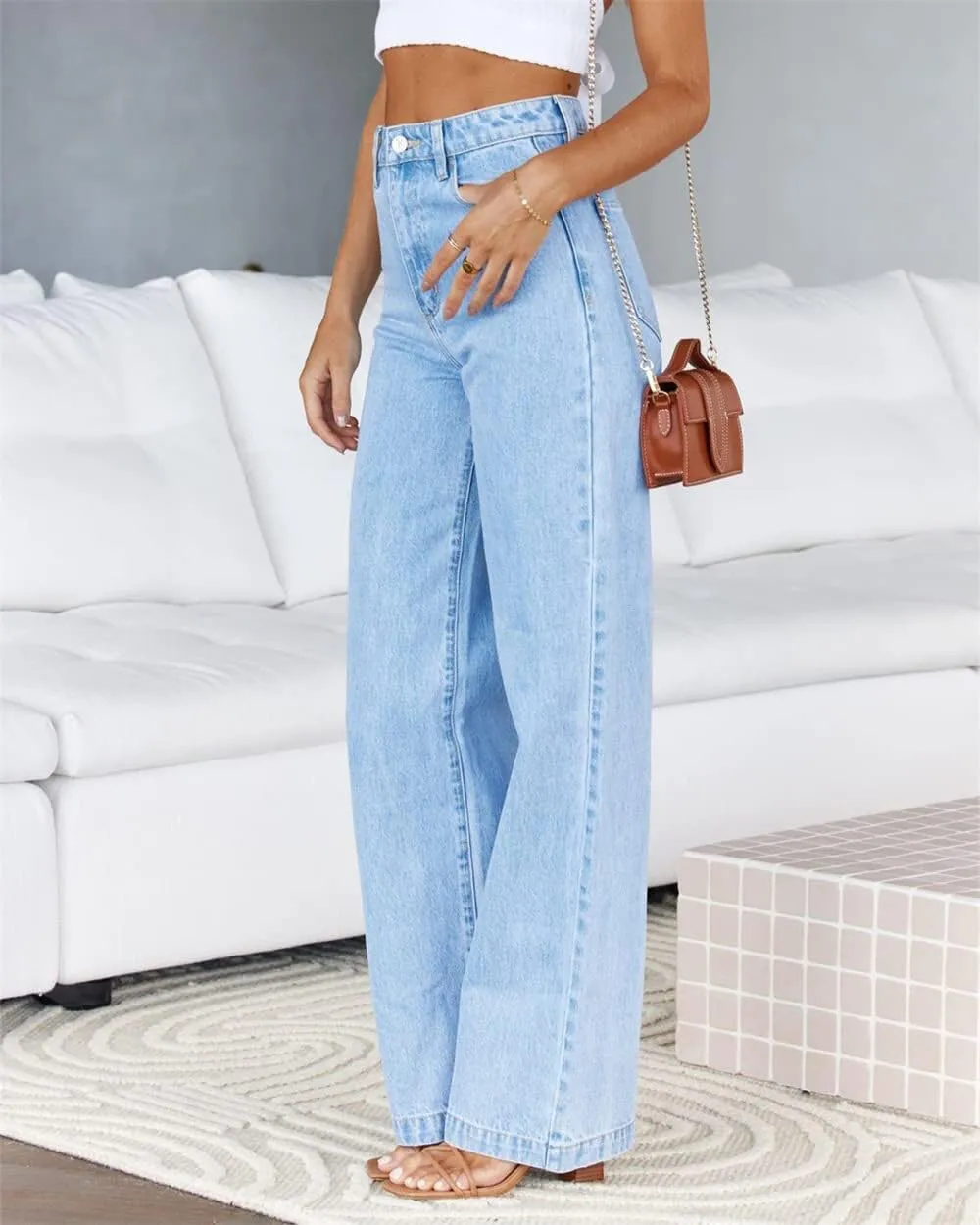 Women's Boyfriend Jeans Stretchy Ripped Distressed Denim Pants S-XXL