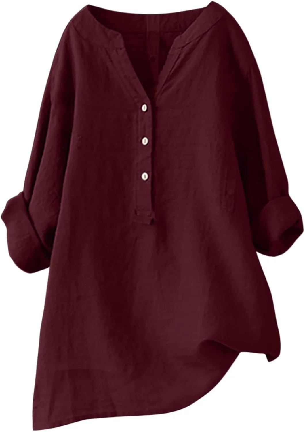 Womens Button Up Shirt Plain Short Sleeve Cotton Linen Summer Casual Trendy Blouses Top Loose Fit Tee Shirt