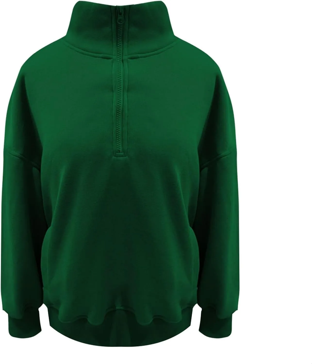 Womens Cropped Hoodies Fashion Solid Lapel Half Zip Up Fall Thick Long Sleeve Pullovers Winter Casual Fashion Tops