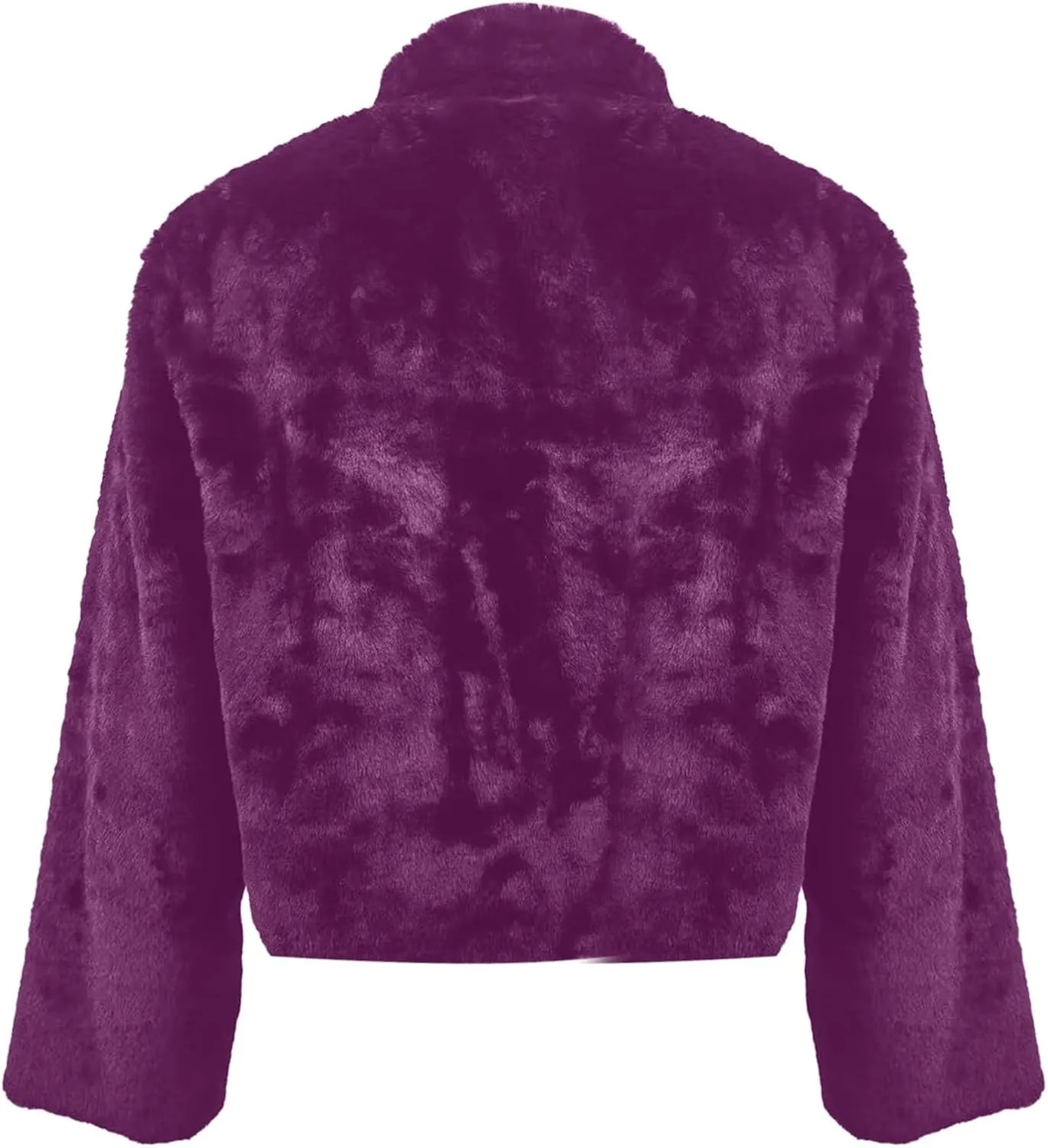 Women's Fashion Cropped Faux r Wool Jacket Shaggy Warm Open Front Cardigan Coat Casual Long Sleeve lffy