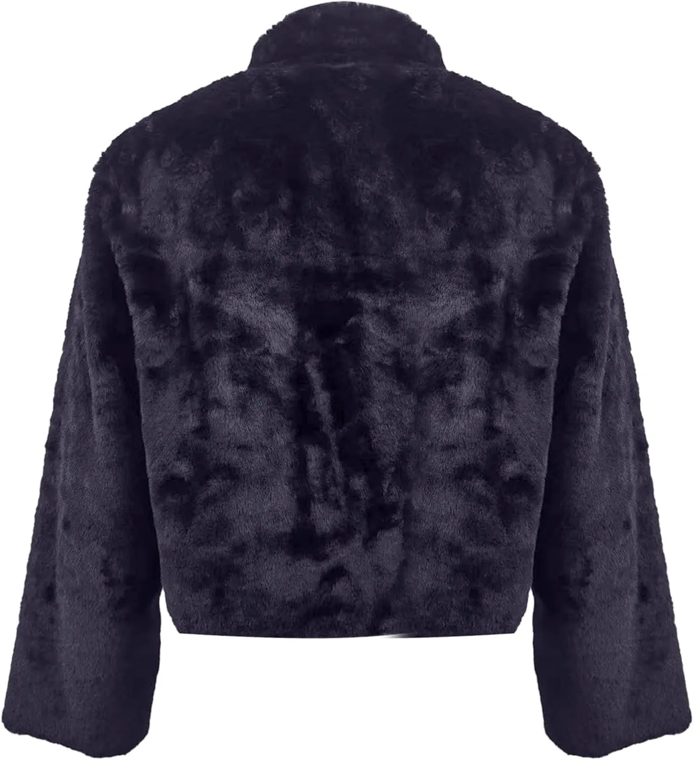 Women's Fashion Cropped Faux r Wool Jacket Shaggy Warm Open Front Cardigan Coat Casual Long Sleeve lffy