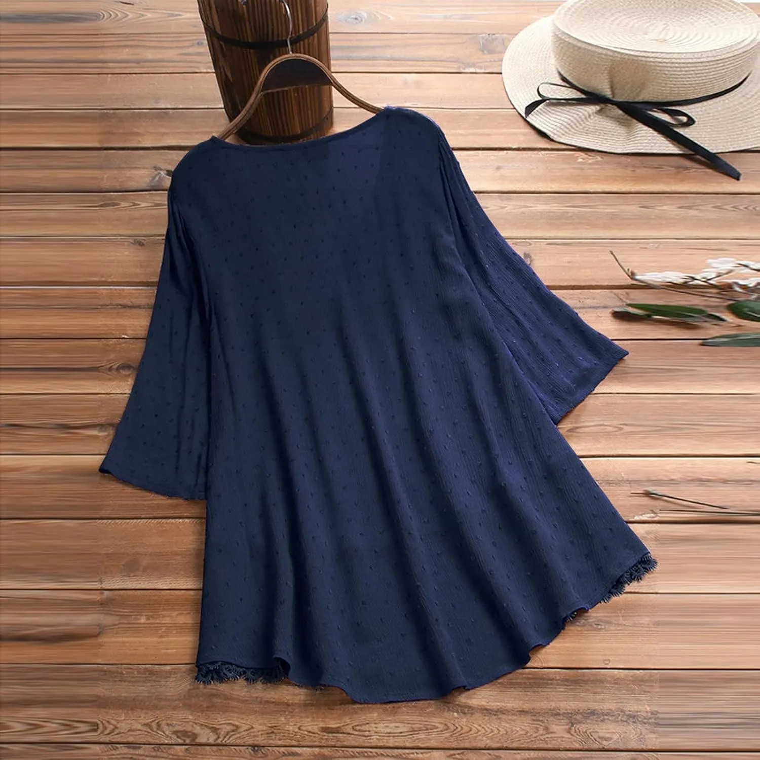 Womens Linen Shirts V Neck Button Down Blouses Collar Oversized Tops Short Sleeve Loose Fit T-Shirt