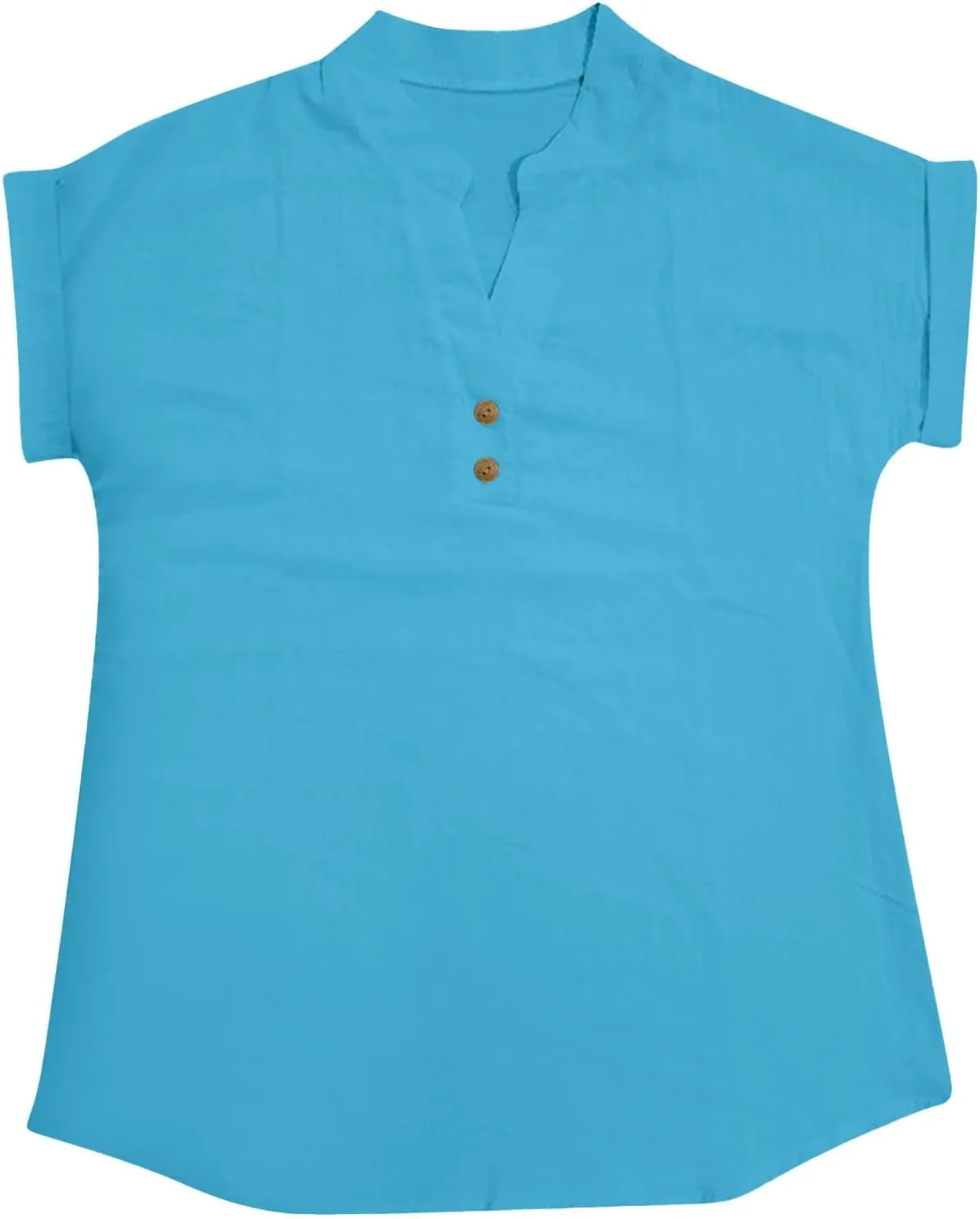 Womens Short Sleeve Linen Shirts Casual Round Neck Oversized T Shirt Embroidery Loose Fit Summer Tee Tops