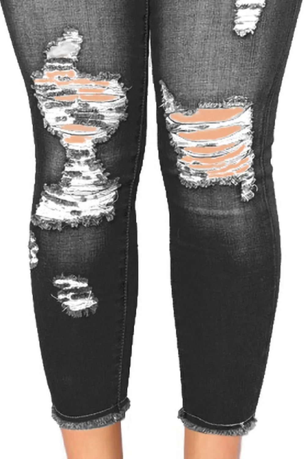 Womens Stretchy Ripped Skinny Jeans High Waisted Boyfriend Distressed Denim Pants Leggings